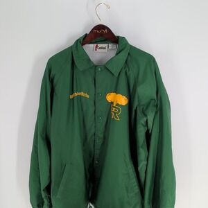 Richland Bombers Washington Cardinal Spell Out Graphic Snap Jacket Green Size XL